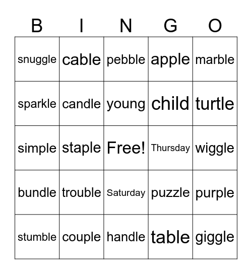 Bingo Card