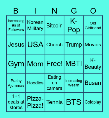 David Mentions Bingo Card