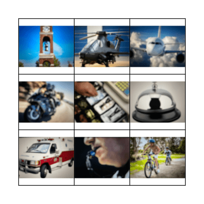 Around town sounds Bingo Card