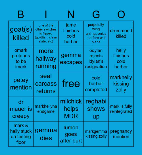 SEVERANCE S2 FINALE Bingo Card