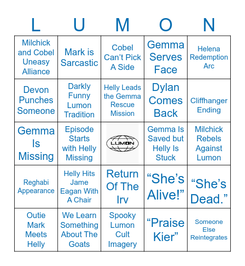 Supplementary Game Board Bingo Card
