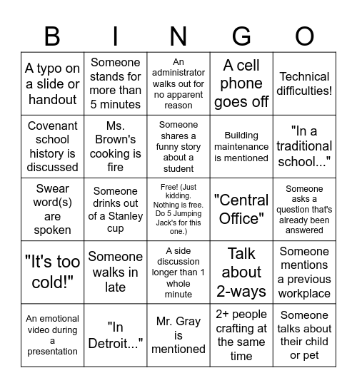 PD DAY MARCH 20, 2025 Bingo Card