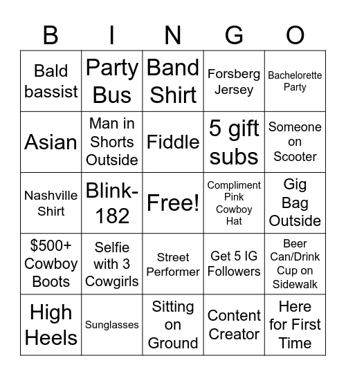 BROADWAY BINGO Card