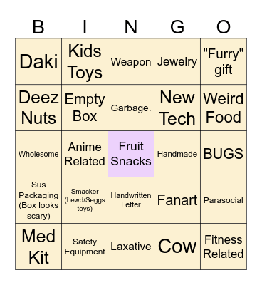 P.O Box Bingo! Bingo Card