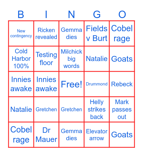 Severance Season 2 Finale Bingo Card