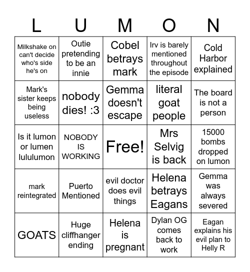 LUMON Bingo Card