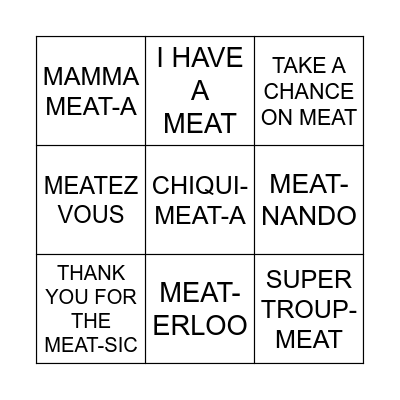 ABBAtoir BINGO! Bingo Card
