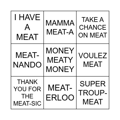 ABBATOIR BINGO! Bingo Card