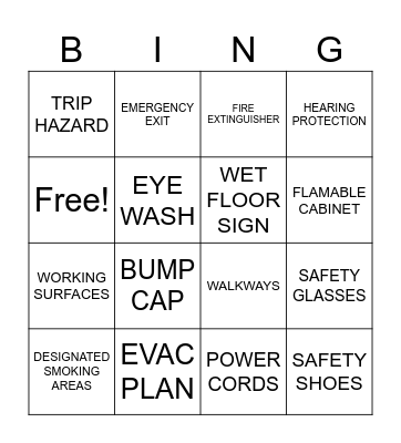 SAFETY WALK Bingo Card