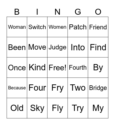UFLI Bingo Card