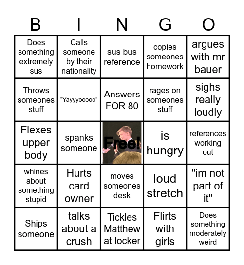 Such a Josh bingo Card