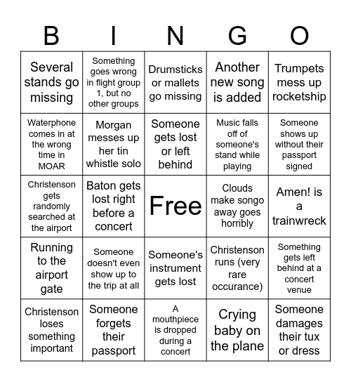 Ireland band tour 2025 Bingo Card