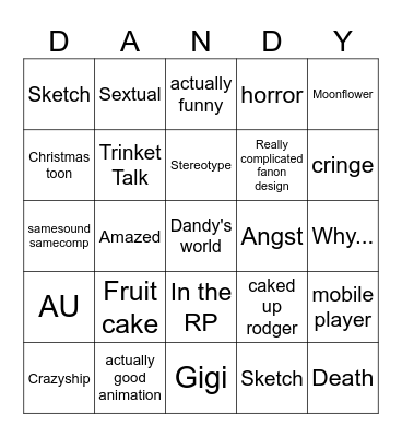 dandy Bingo Card