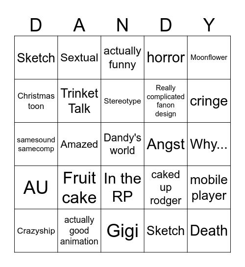 dandy Bingo Card