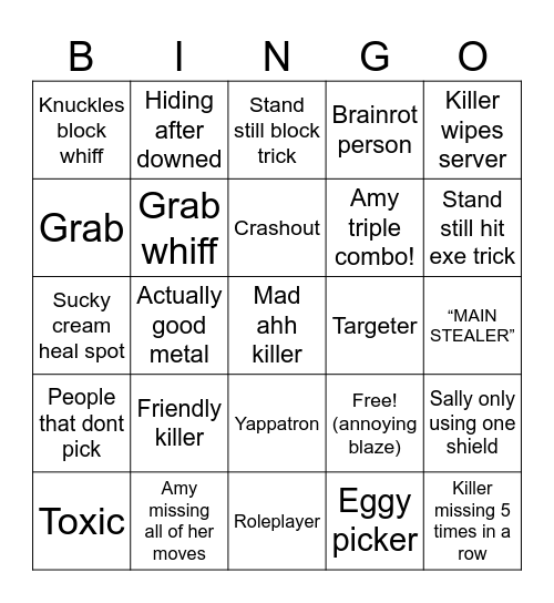 Sonic.exe the disaster Bingo Card