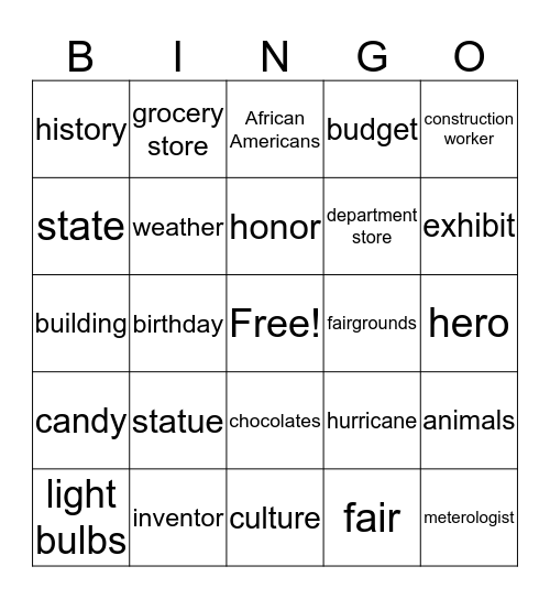 N2Y Bingo Card