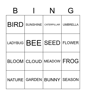 SPRING! Bingo Card