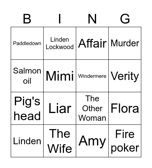 The Wedding Vow Bingo Card