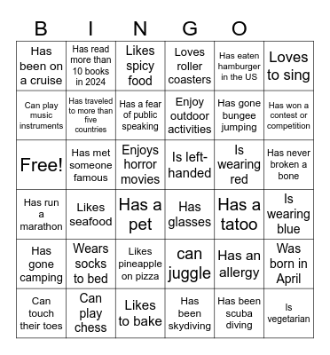 Icebreaker Bingo: Find Someone Who Bingo Card