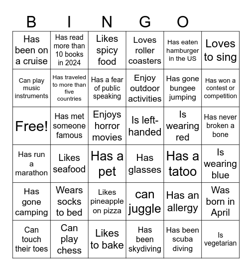 Icebreaker Bingo: Find Someone Who Bingo Card