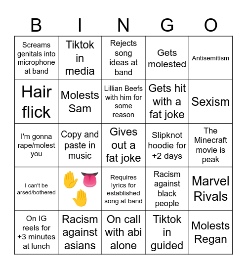 Wilson Bingo Card