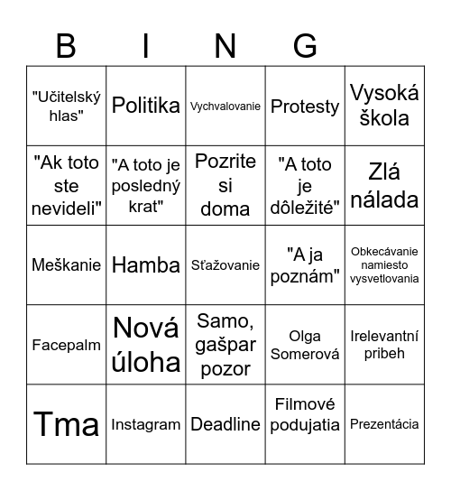 Denisa Binga Bingo Card