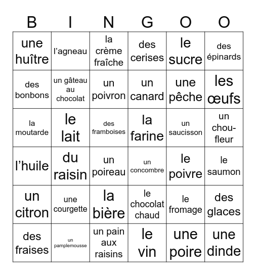 Les produits Bingo Card