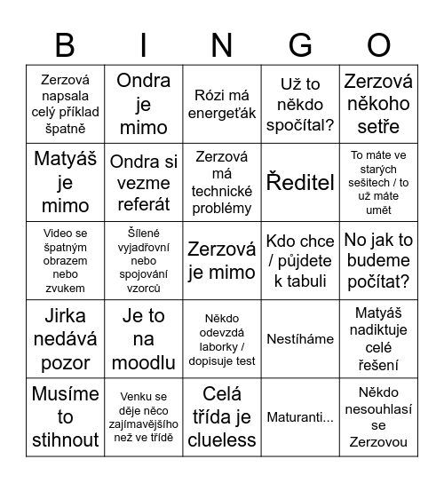 Fsem - věnováno Prokopovi Bingo Card