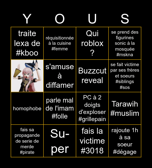 La voilée (ou presque) Bingo Card