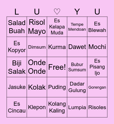 Lueyuxiao's Bingo Card