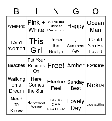 🌸 Spring Song Bingo 🌸 Bingo Card