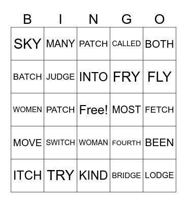 UFLI BINGO Card