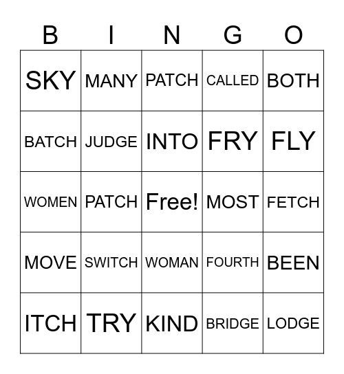 UFLI BINGO Card