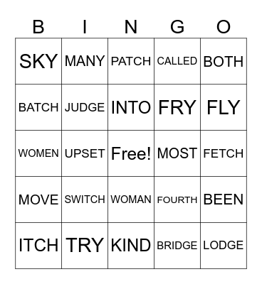 UFLI BINGO Card