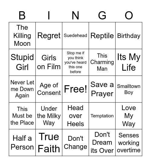 Lew Spotify mix Bingo Card