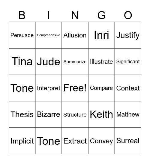 Bingo Card