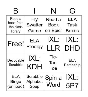 CST Bingo Card
