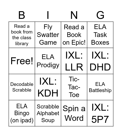 CST Bingo Card