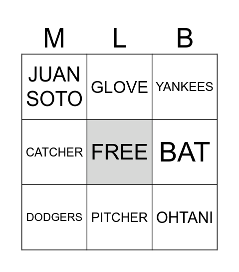 Basketball BINGO Card