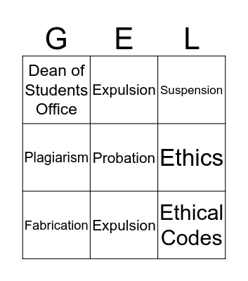 Ethics & Academic Integrity Bingo Card