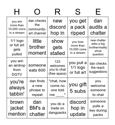 596 bingo Card