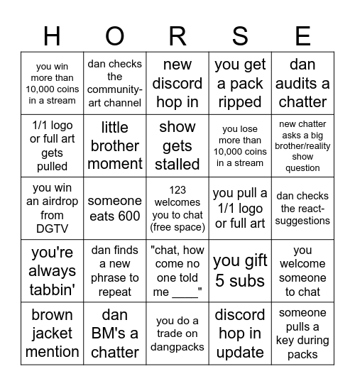 596 bingo Card