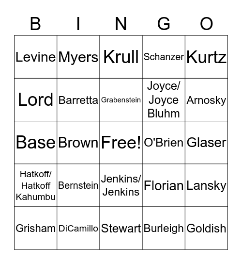 BOB Bingo 2016 -2017 Bingo Card