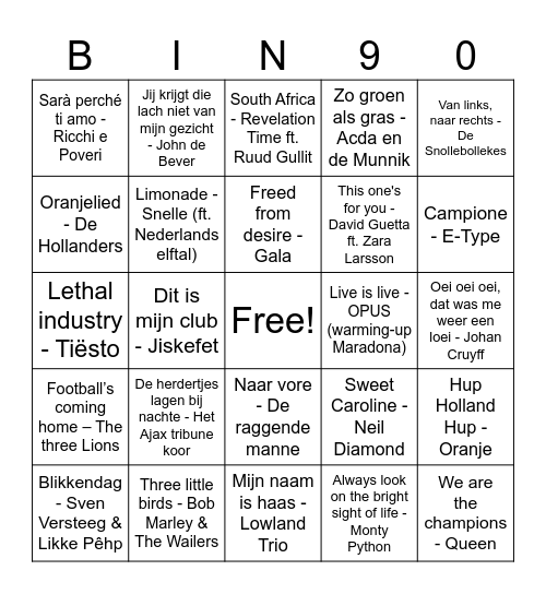 Littenser Musykbin90 t.e.f. 90-jierrich jubileum Bingo Card