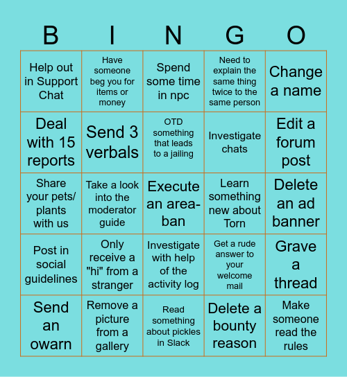 Mod Bingo Card