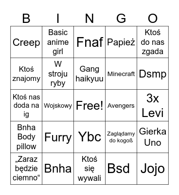 WTF Bingo Card