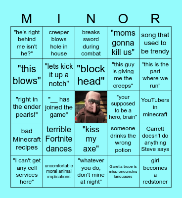minecraft movie bingo Card
