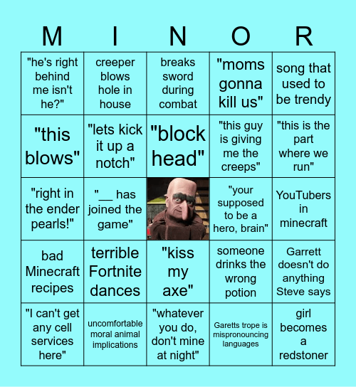 minecraft movie bingo Card