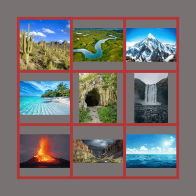 Landforms Bingo Card