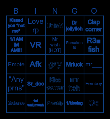 OCEAN TERROR BINGOES MRCHANCE Bingo Card